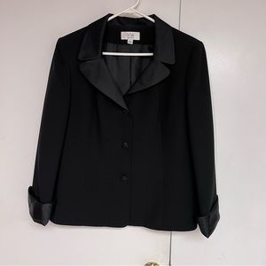 Black Blazer with Satin Collar, Size 16